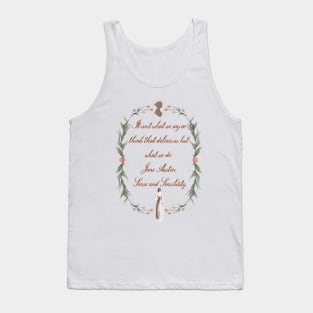 Jane Austen Quote Sense and Sensibility Cottage Core Flower Wreath Watercolor Tank Top